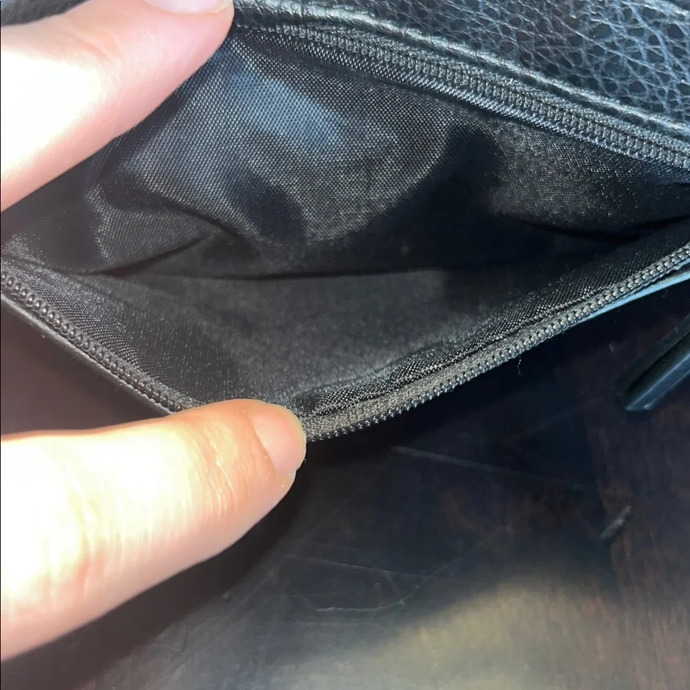 Nicole by Nicole Miller Black Leather Crossbody Bag with Strap